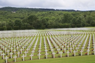 Cemetery below the Ossuary of Douaumont commemorating the Battle of Verdun, behind the Mémorial de