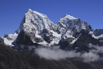 Mountains Cholatse and Taboche in autumn, Nepal, Asia