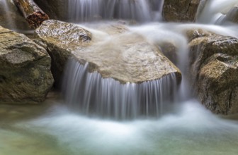 Waterfall in the Schleifmühlenklamm gorge in Unterammergau