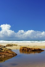 Stunning Pe de Serra beach in the town of Serra Grande on the south coast of Bahia on a sunny