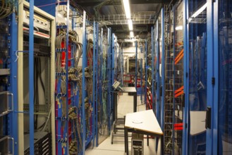 CERN, France - 25 June, 2019: A part of The Large Hadron Collider (LHC) is seen underground inthe