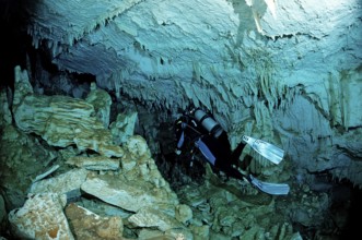 Cave diving Cueva Taina, Punta Cana, freshwater, Dominican Republic, Central America