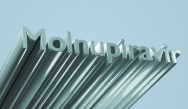 Poltava, Ukraine - 19 October 2021 Molnupiravir pills, treatment of covid. Coronavirus medication,