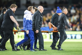 MELBOURNE, AUSTRALIA, JULY 14 : Selma Bacha of France is injured after a tackle with Hayley Raso of