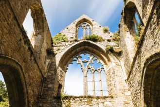 Paimpol, France, July 28, 2018: The Abbey of Beauport, Cotes-d'Armor, Brittany, France. Old Abbaye