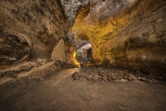 Cueva de los Verdes. Tourist attraction in Lanzarote, amazing volcanic lava tube