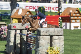 Sameh El Dahan of Great Britain, riding WKD Aimez Moi competes in the BMO Nations Cup during the