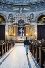 Copenhagen, Denmark, August 10, 2016. Interior view of Frederik Church popularly known as The