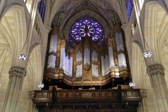 Saint Patricks Old Cathedral or Old St. Patricks, Lower Manhattan, Majestic organ with decorations
