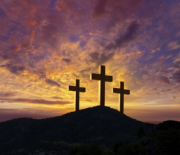 Crucifixion cross symbol of Golgotha in Christian religion photo mount