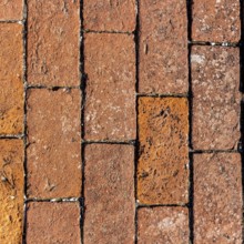 Detailed ancient red brick wall background photo texture