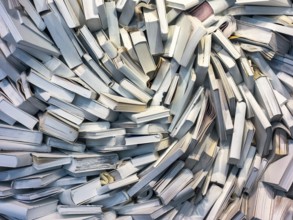 Many books are completely jumbled up in a pile in Austria