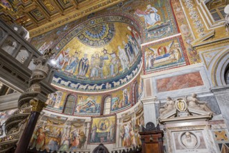 Apse, mosaic with the Coronation of the Virgin, 12th century, work of Pietro Cavallini, The