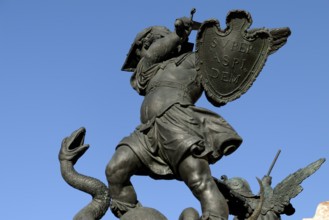 Heroic putti at the Marian Column on Marienplatz, Munich