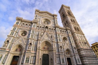 Cathedral of Saint Mary of the Flower (Duomo di Firenze) and Giotto's Campanile in Florence, Italy,