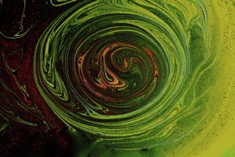 Beautiful abstract art of Ebru marbling painting techniques on water with paints