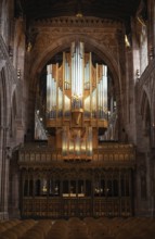 Manchester, United Kingdom, July 16 2019: Interior architecural details of the famous and beautiful