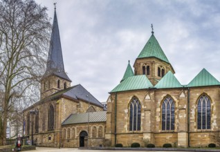 Essen Minster and St. Johann Baptist church in Essen city centre, Germany, Europe