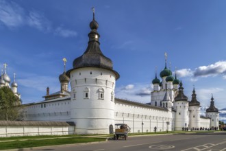 View of Rostov Kremlin from street, Russia, Europe