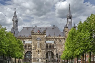 Gothic Aachen Rathaus or Aachen City Hall is one of the most striking structures in the Altstadt of