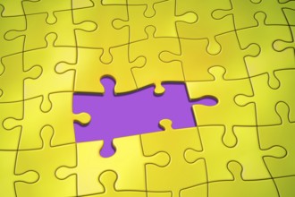 An image of a yellow jigsaw puzzle