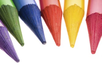 Collection of colorful pens over white background, poland