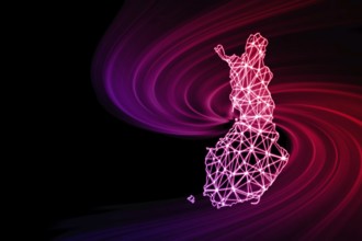 Map of Finland, Polygonal mesh line map, modern map