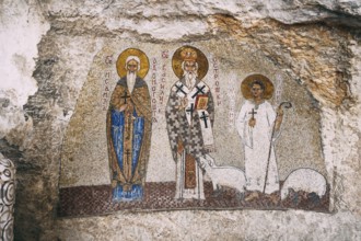 Mosaic depicting St. Basil in the Ostrog monastery. Montenegro.
