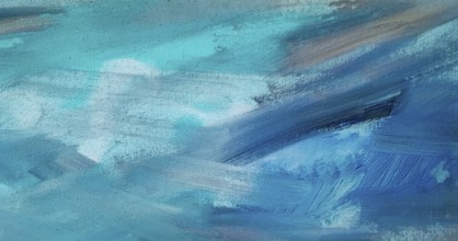 Abstract oil paint texture on canvas, blue paint background. colorful painting texture
