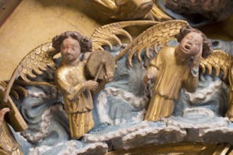 Centre section with angels playing music, St., Sankt, Saint