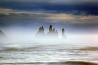 Europe, Iceland, Coast in the fog, Mood, Europe