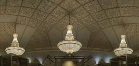 A picture of chandeliers in the ceiling at the House Of Knowledge in Qasr Al Watan