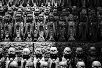 Many Jizos image. Shooting Location: Kamakura City, Kanagawa Prefecture