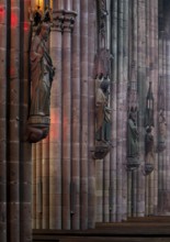 Freiburg im Breisgau, Cathedral of Our Lady, saint on the north side of the nave, view to the east