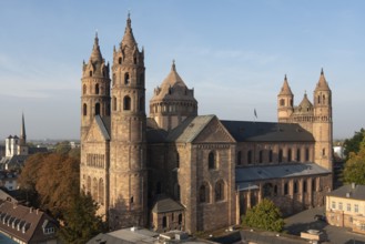 Worms, St Peter's Cathedral, view from the north-east from the tower of the Holy Trinity Church