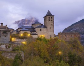 Torla Church in Pyrenees Ordesa Valley door Aragon Huesca Spain