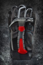 Stabby Mini Claw Hammer On Work Gloves