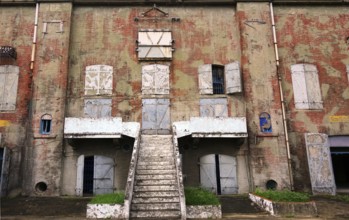 A dilapidated old factory building from the Japanese colonial period