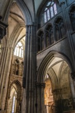 Dol-de-Bretagne, France, July 25, 2018: Interior view of the Cathedral of Saint Samson. The