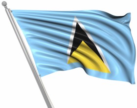 Flag of Saint Lucia, This is a computer generated and 3d rendered image
