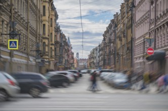 Rubinshteina Street view at Sankt-Petersburg in Russia