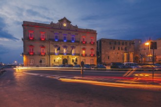 Awesome seaside of Taranto in the evening. A big city in southern Italy with an industry port.