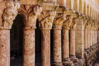 Capitals, 12th century cloister, Benedictine monastery of Sant Miquel de Cuixa, year 879, eastern