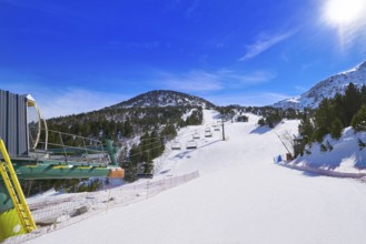 Ordino Arcalis ski resort sector in Andorra at Pyrenees