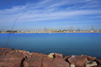 Valencia port and marina view from Pinedo at spain