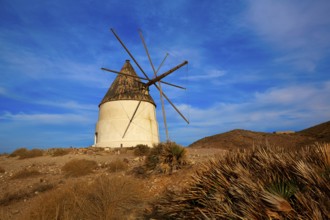 Almeria Molino de los Genoveses windmill traditional in Spain Cabo de Gata