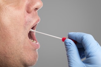 DNA test tubes and cotton swabs, wipe test