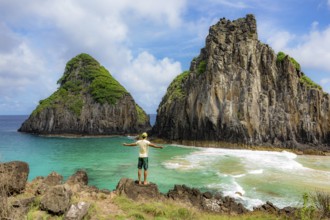 Fernando de Noronha, Brasil. Turquoise water around the Two Brothers rocks, UNESCO World Heritage
