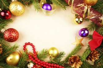 Christmas background with balls and decorations