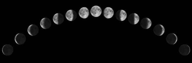 Phases of the Moon. Moon lunar cycle